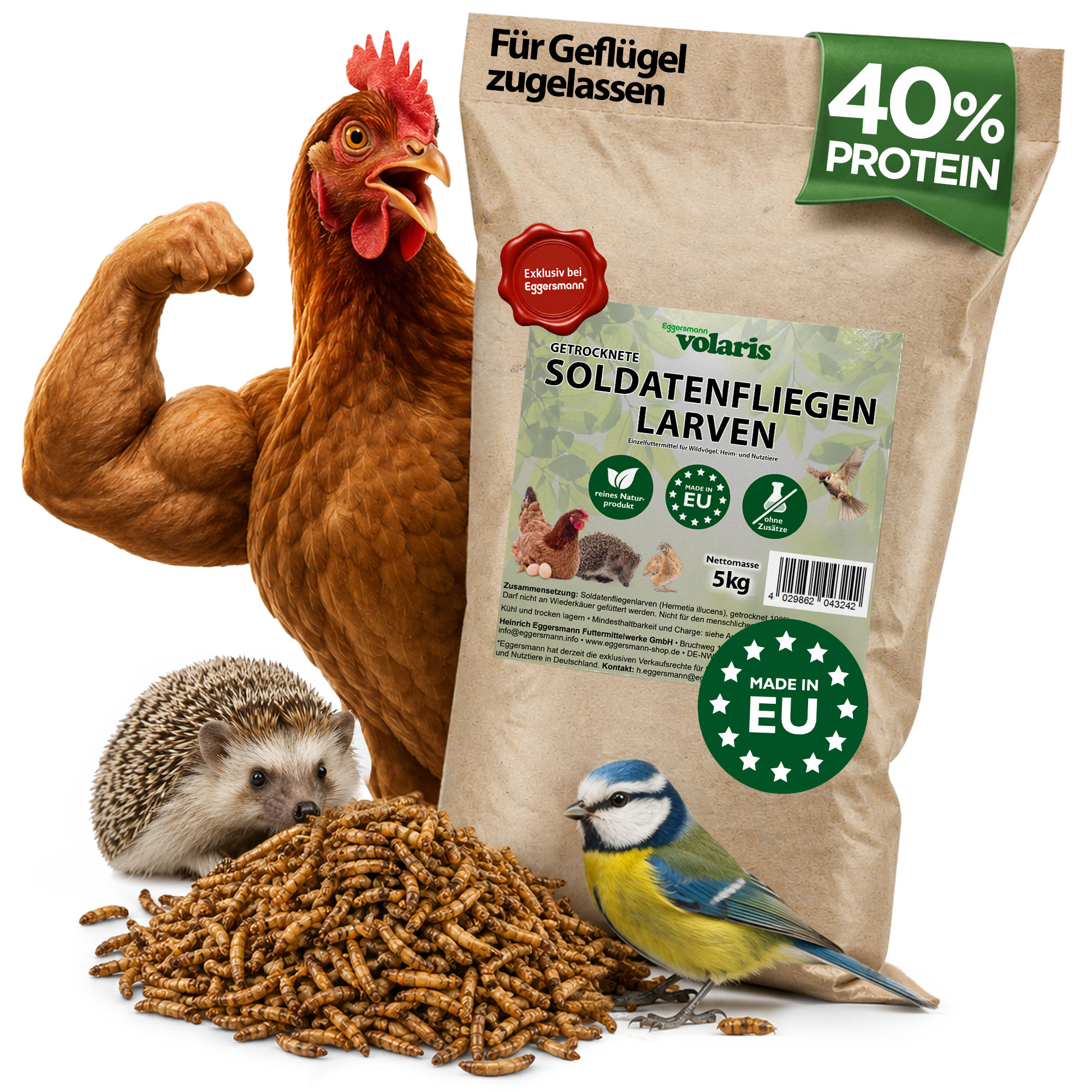volaris – Black Soldier Fly Larvae 5 kg / 16.7  L