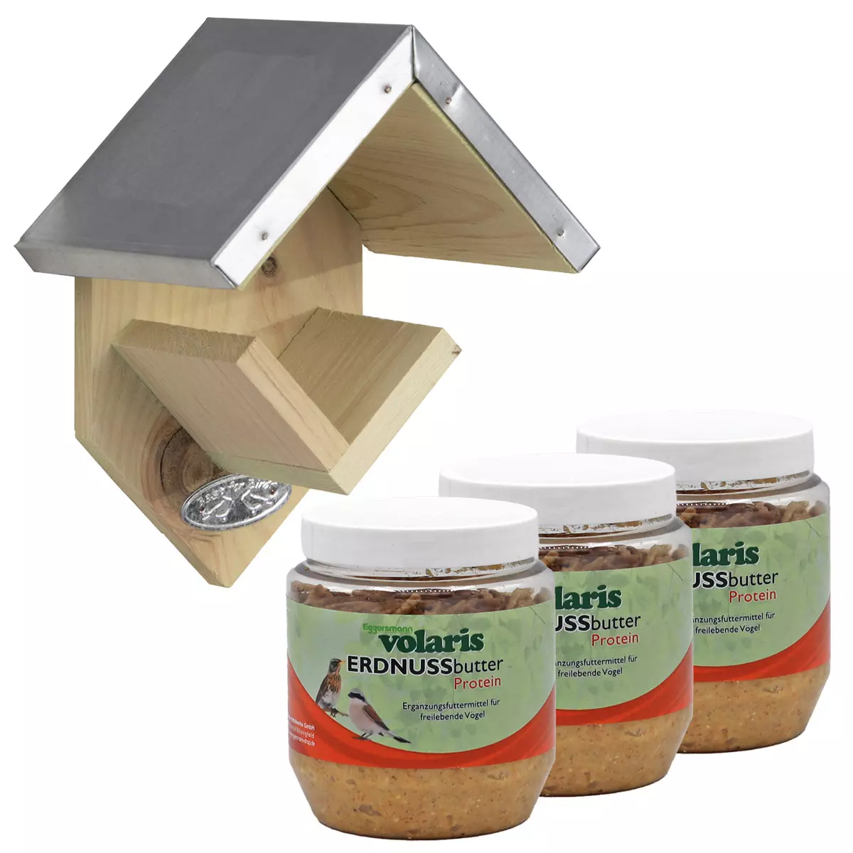 volaris - 3 x Erdnussbutter mit Insekten + Erdnussbutterhaus