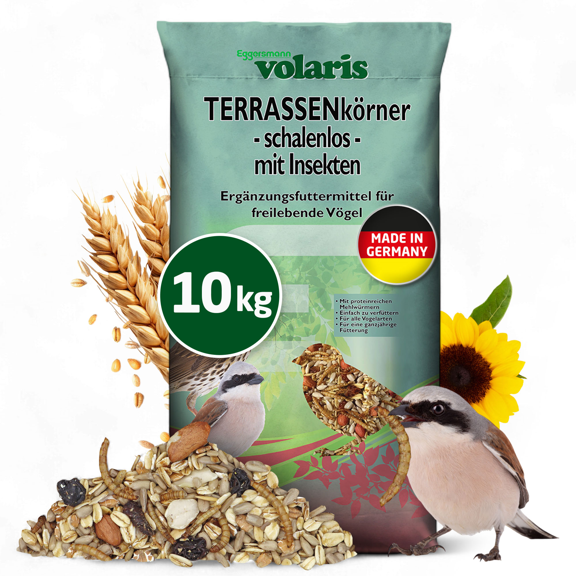 volaris - Terrassenkörner schalenlos mit Insekten 10kg