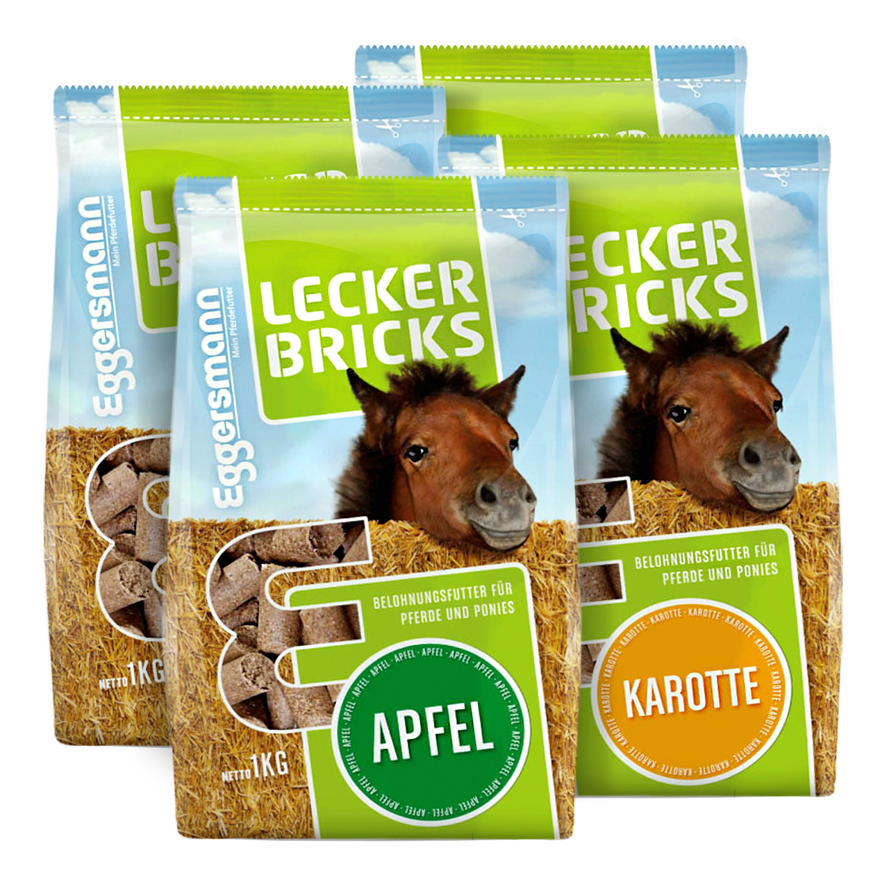 Tasty Bricks Set of 4  - Apple, Carrot
