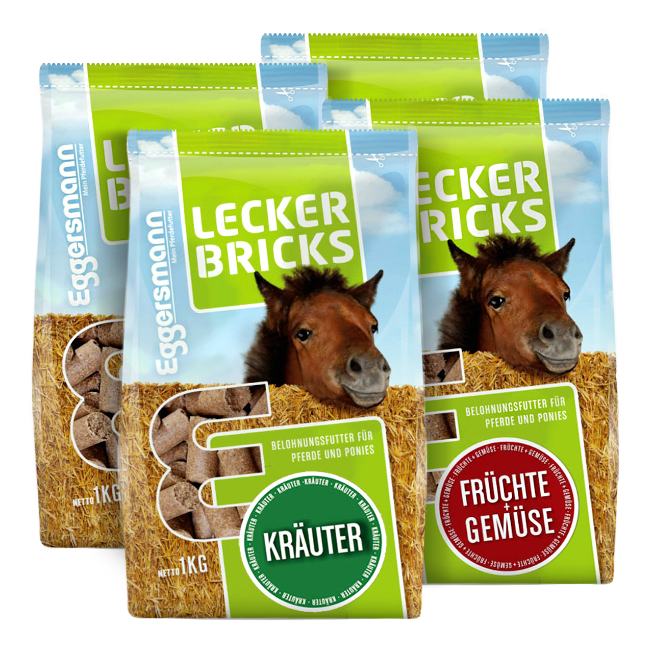 Lecker Bricks Set of 4  - Herbs, Fruits & Vegetables